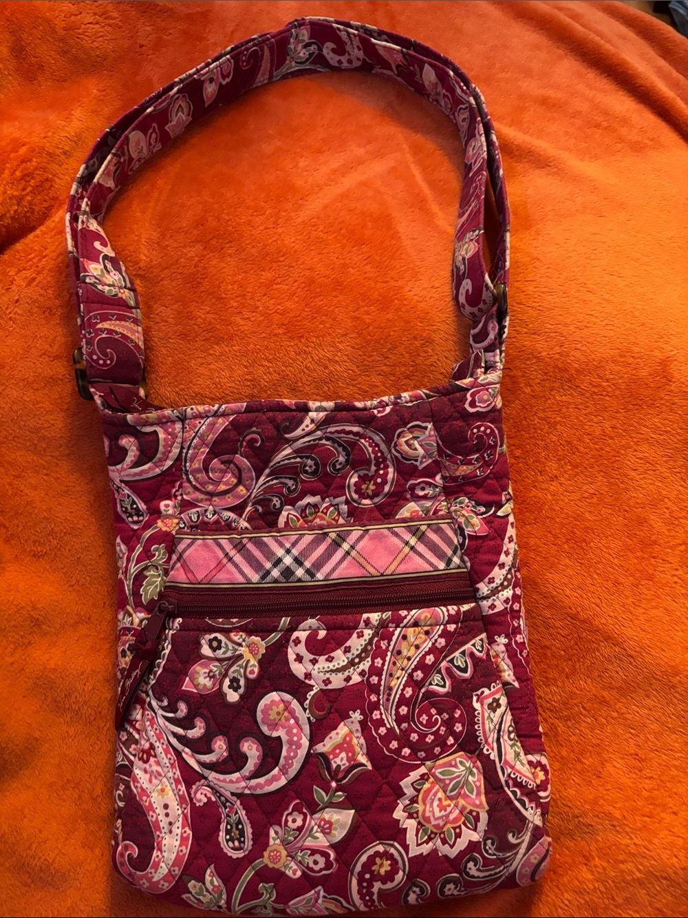 Vera Bradley Quilted Paisley Crossbody Bag in Burgundy - Women Bags